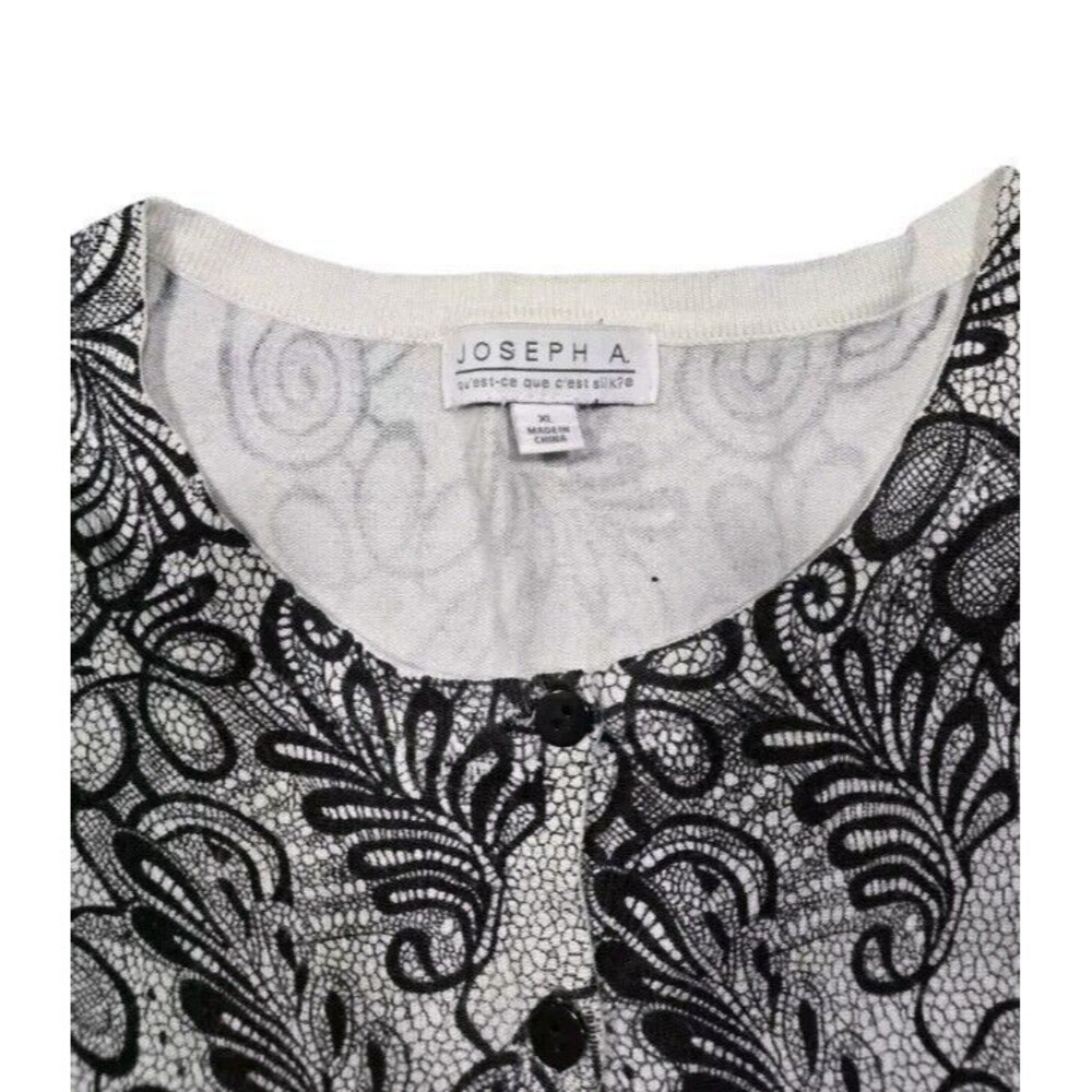 Joseph A. Button Down Cardigan Sweater Paisley Print Womens Size XL - Picture 3 of 4